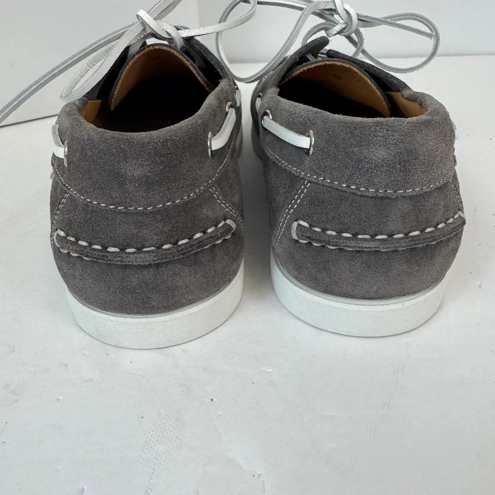 Oliver Cabell Mens Boat Shoe Slate Suede Grey Deck Shoes Size 40 US 7 NEW